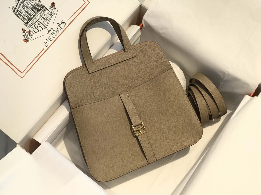 Hermes halzan clemence stamp B Gold H98811