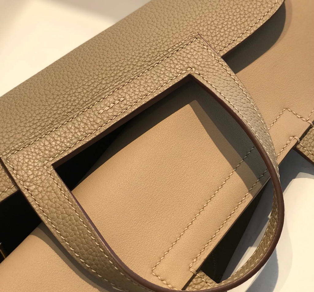 Hermes halzan clemence stamp B Gold H98811