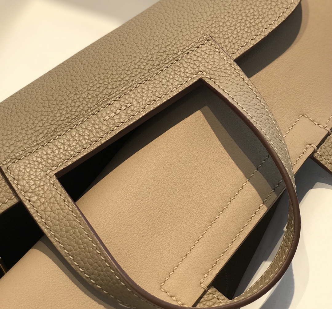 Hermes halzan clemence stamp B Gold H98811
