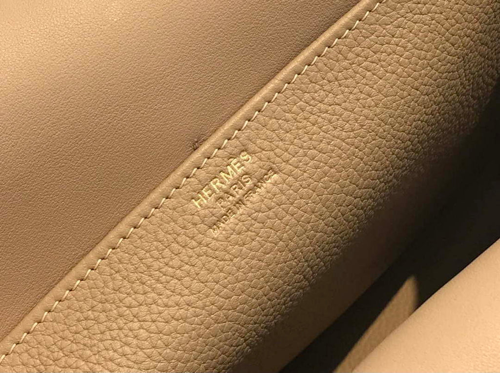 Hermes halzan clemence stamp B Gold H98811