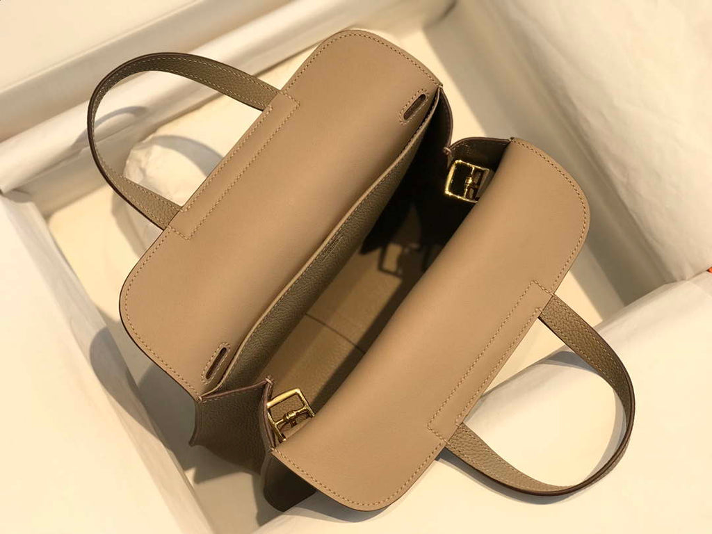 Hermes halzan clemence stamp B Gold H98811