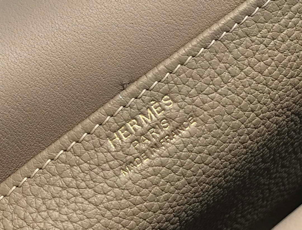 Hermes halzan clemence stamp B Gold H98811