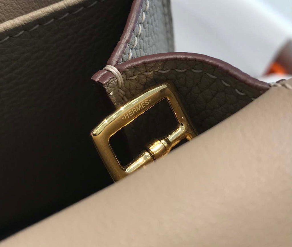 Hermes halzan clemence stamp B Gold H98811