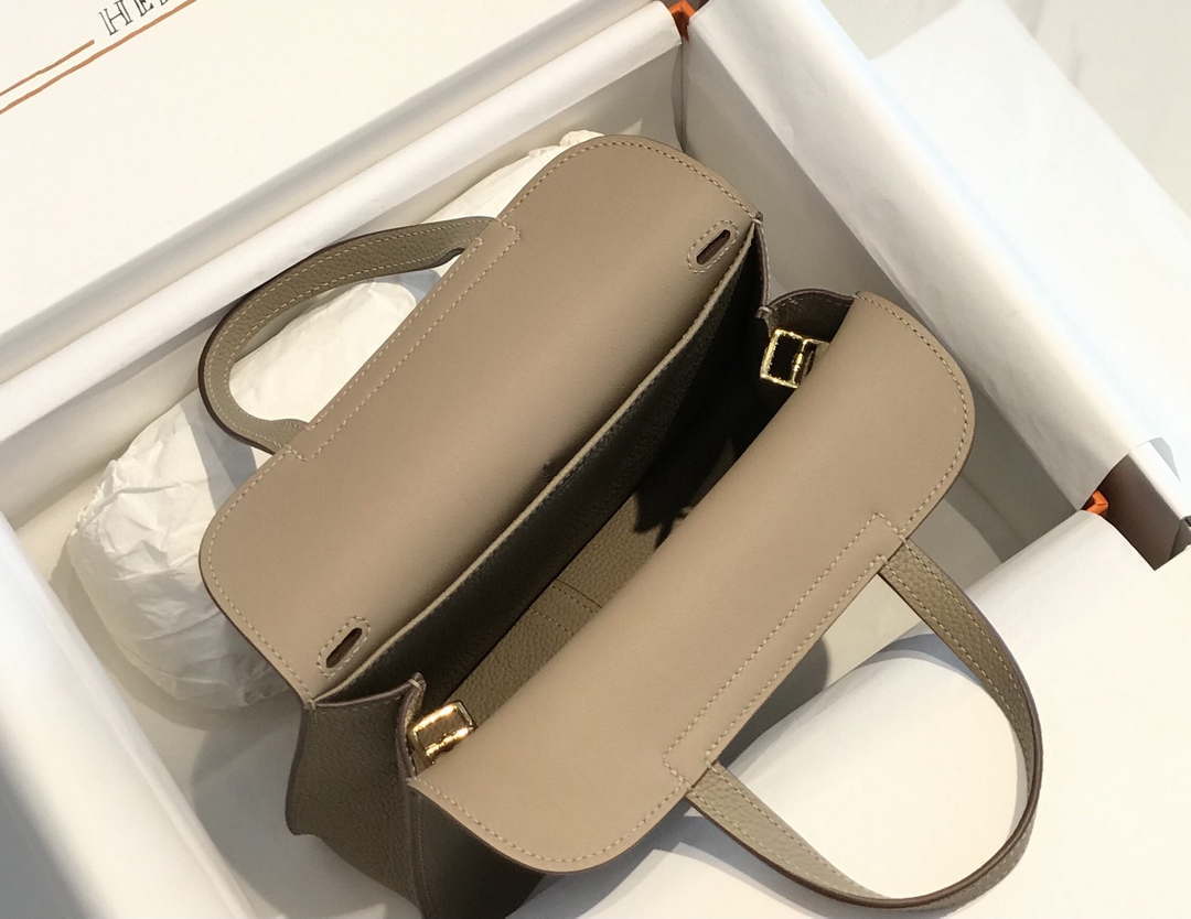 Hermes halzan clemence stamp B Gold H98811