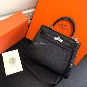 Hermes Kelly Danse 20318 Designer Tote Shoulder Strap Bag 28 32cm Black - luxibagsmall