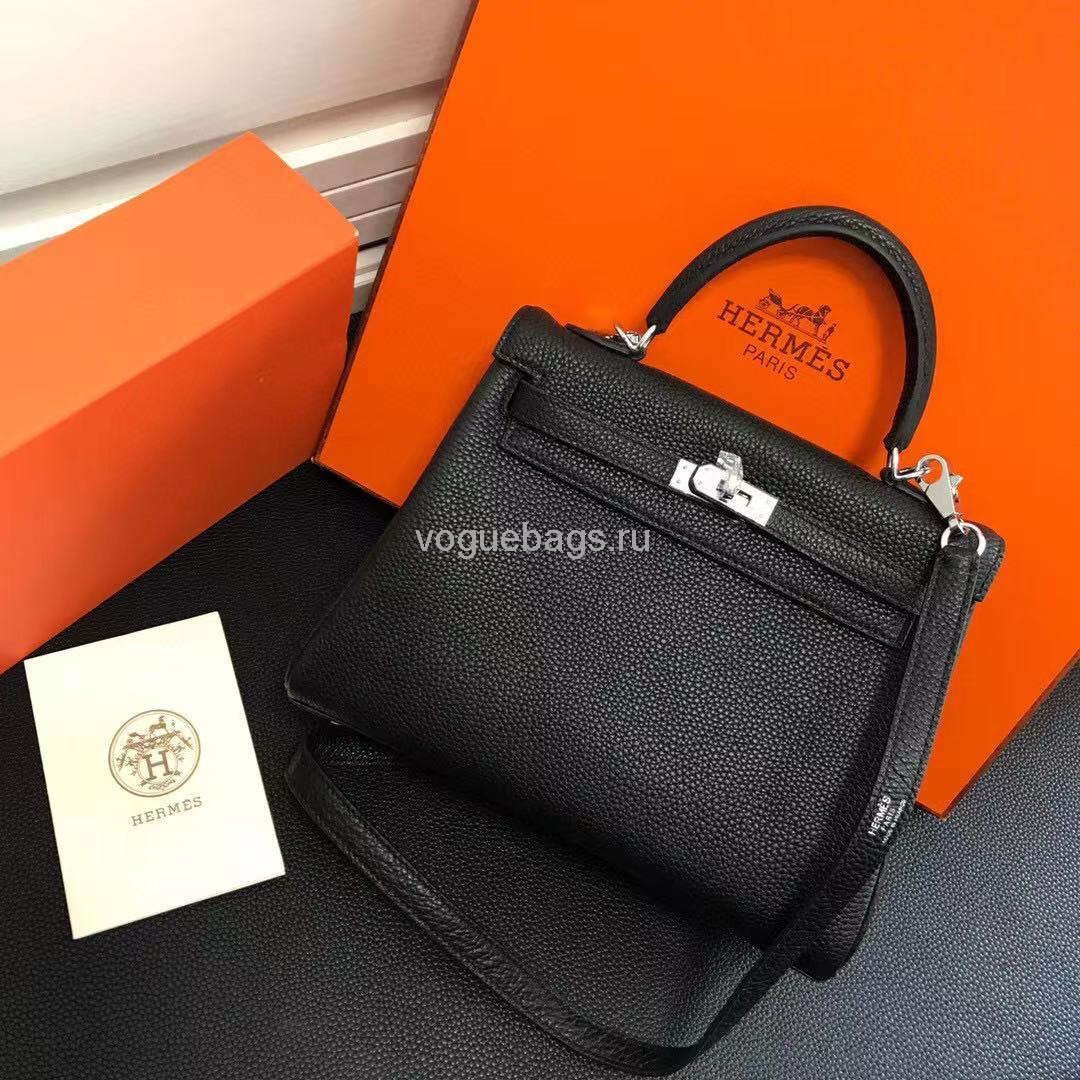Hermes Kelly Danse 20318 Designer Tote Shoulder Strap Bag 28 32cm Black - luxibagsmall