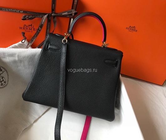 Hermes Kelly Danse 20318 Designer Tote Shoulder Strap Bag 28 32cm Black - luxibagsmall