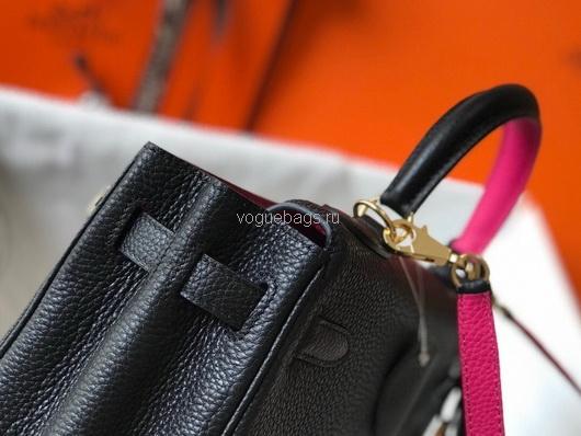 Hermes Kelly Danse 20318 Designer Tote Shoulder Strap Bag 28 32cm Black - luxibagsmall