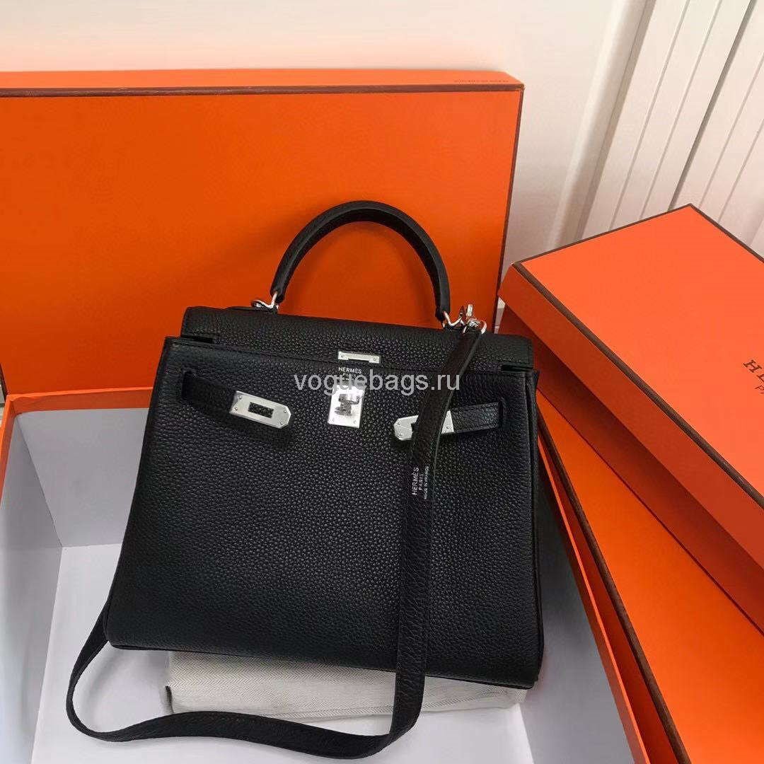 Hermes Kelly Danse 20318 Designer Tote Shoulder Strap Bag 28 32cm Black - luxibagsmall