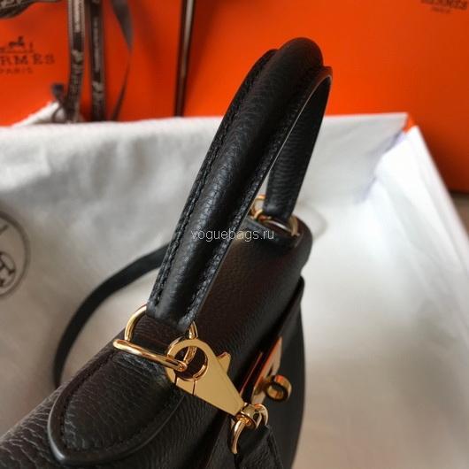 Hermes Kelly Danse 20318 Designer Tote Shoulder Strap Bag 28 32cm Black - luxibagsmall