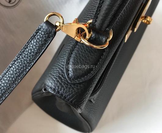 Hermes Kelly Danse 20318 Designer Tote Shoulder Strap Bag 28 32cm Black - luxibagsmall