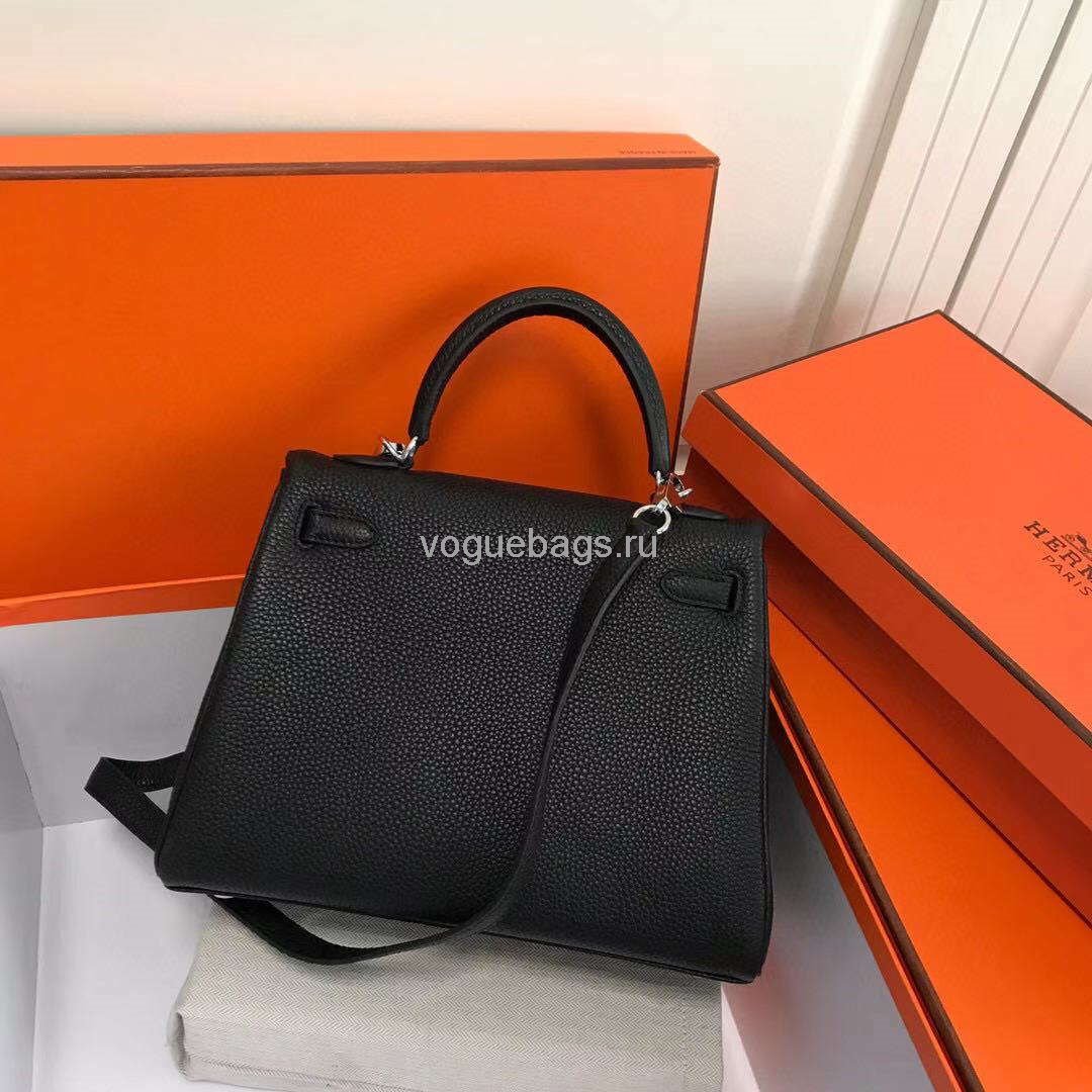 Hermes Kelly Danse 20318 Designer Tote Shoulder Strap Bag 28 32cm Black - luxibagsmall