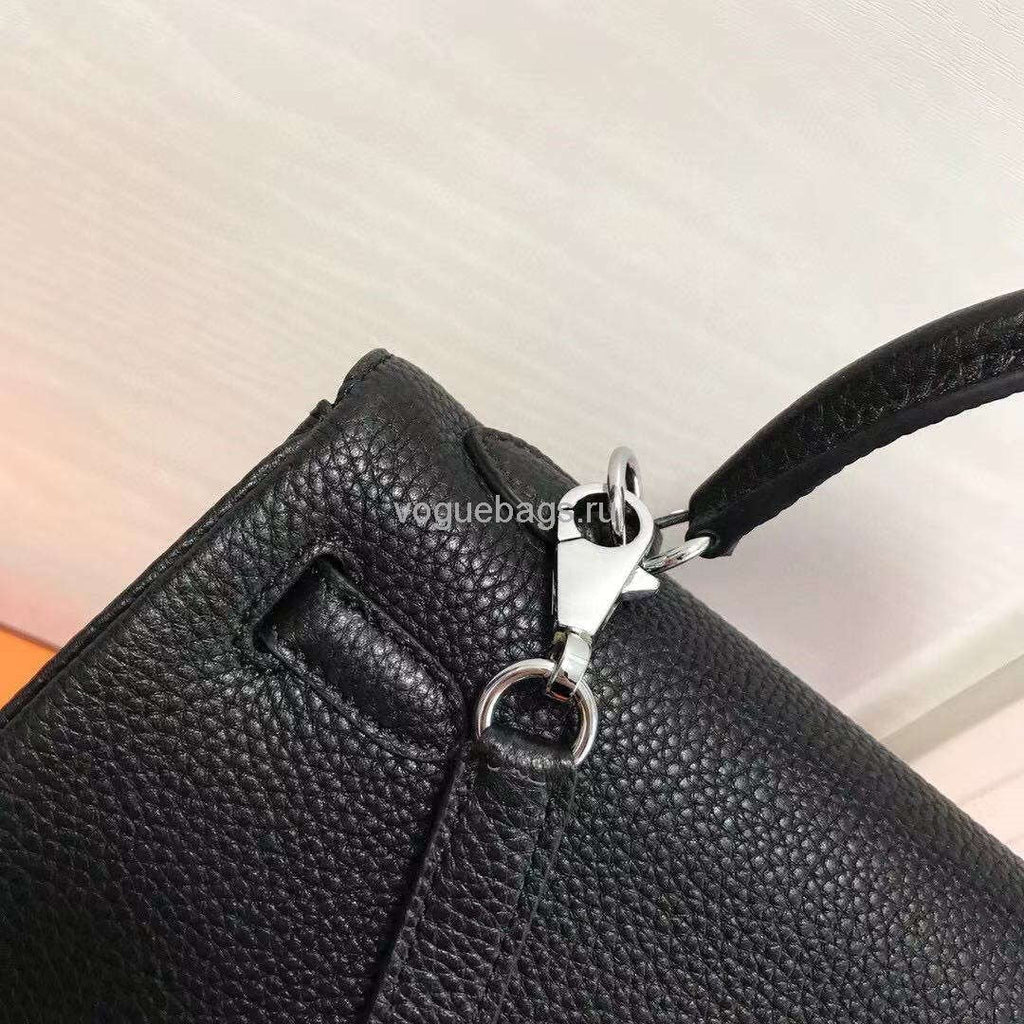 Hermes Kelly Danse 20318 Designer Tote Shoulder Strap Bag 28 32cm Black - luxibagsmall