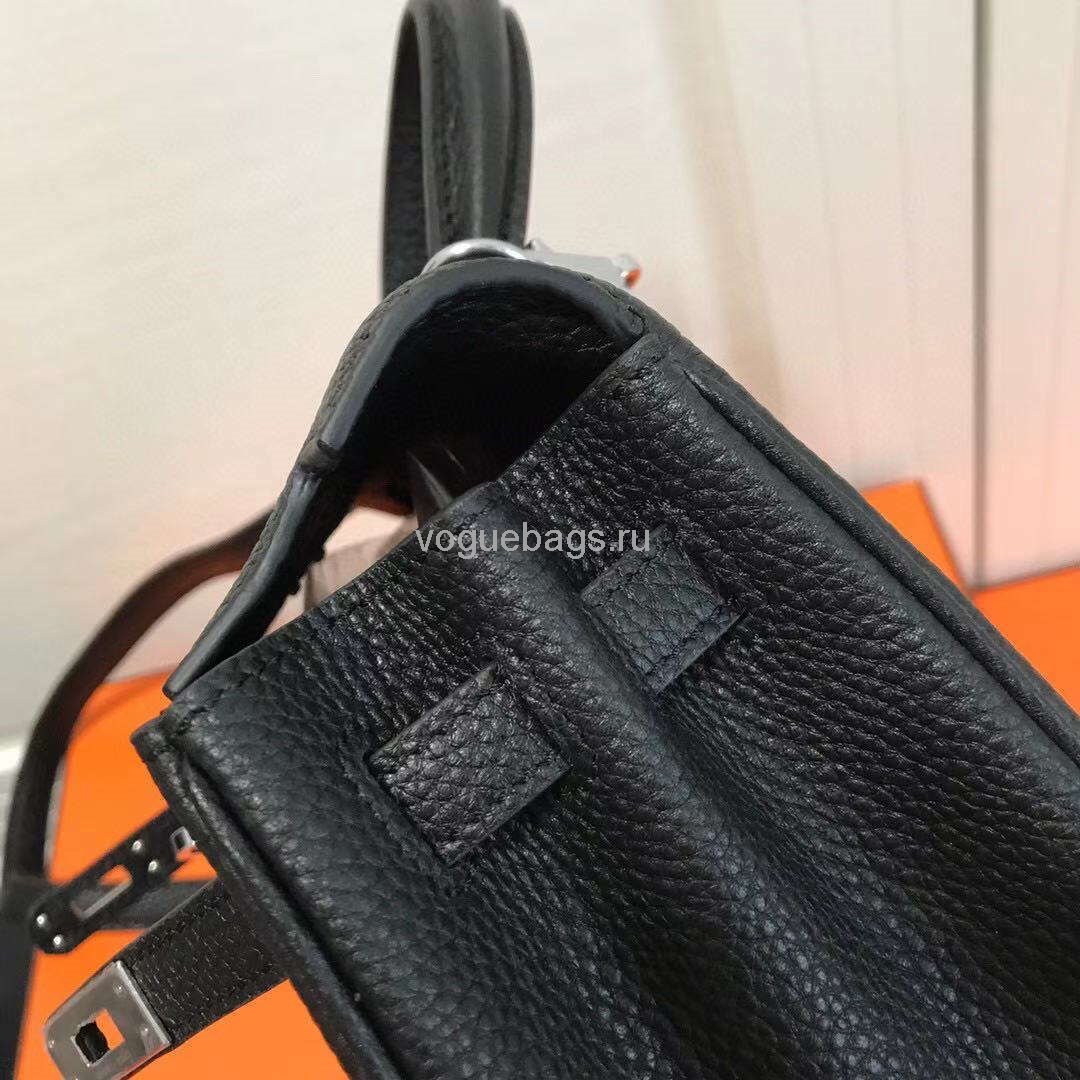 Hermes Kelly Danse 20318 Designer Tote Shoulder Strap Bag 28 32cm Black - luxibagsmall