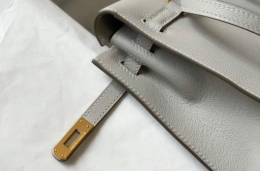 Hermes Kelly Danse  22cm Leather Bag 20360 Gray - luxibagsmall