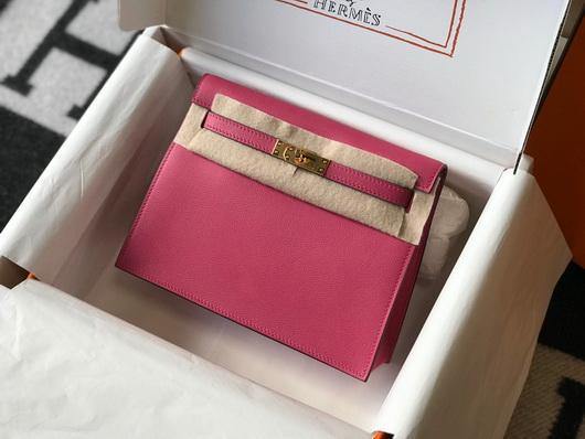 Hermes Kelly Danse  22cm Leather Bag 20351 Plum - luxibagsmall