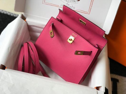 Hermes Kelly Danse  22cm Leather Bag 20351 Plum - luxibagsmall
