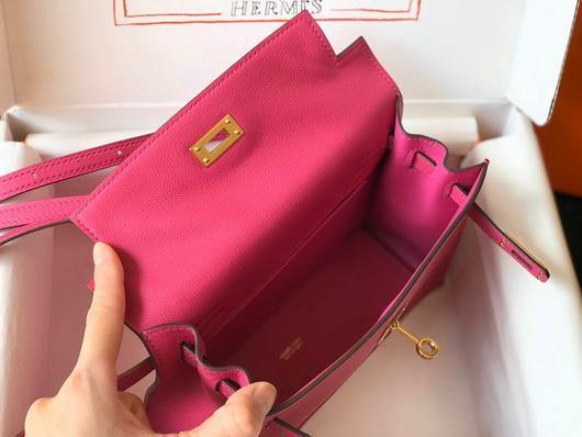 Hermes Kelly Danse  22cm Leather Bag 20351 Plum - luxibagsmall