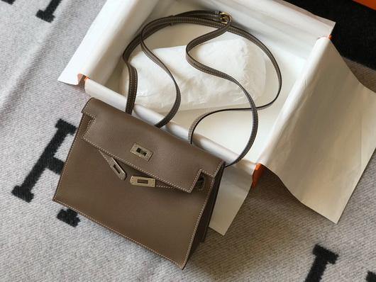 Hermes Kelly Danse  22cm Leather Bag 20352 Brown - luxibagsmall