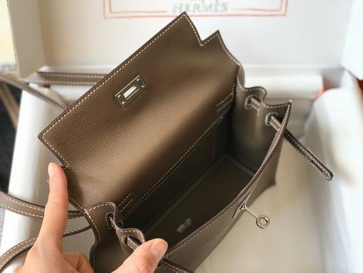 Hermes Kelly Danse  22cm Leather Bag 20352 Brown - luxibagsmall