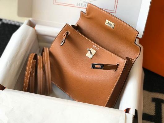 Hermes Kelly Danse  22cm Leather Bag 20353 Tan - luxibagsmall