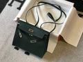 Hermes Kelly Danse  22cm Leather Bag 20354 Dark Green - luxibagsmall