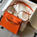 Hermes Kelly Danse  22cm Leather Bag 20355 Orange - luxibagsmall
