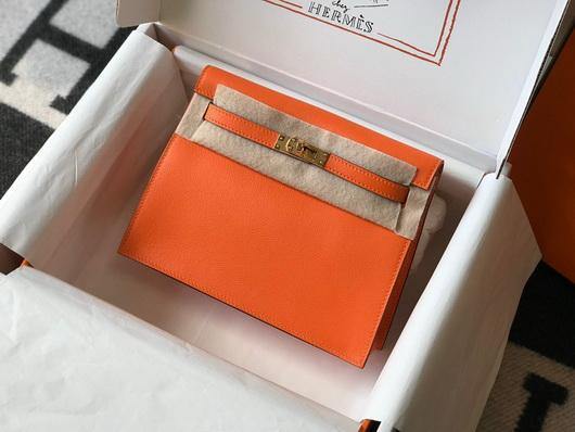 Hermes Kelly Danse  22cm Leather Bag 20355 Orange - luxibagsmall