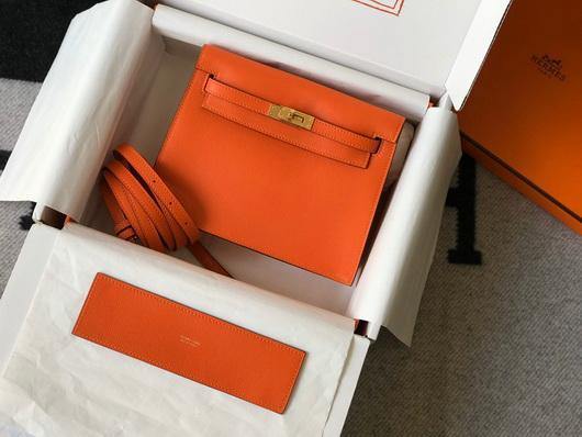 Hermes Kelly Danse  22cm Leather Bag 20355 Orange - luxibagsmall