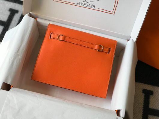 Hermes Kelly Danse  22cm Leather Bag 20355 Orange - luxibagsmall
