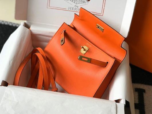 Hermes Kelly Danse  22cm Leather Bag 20355 Orange - luxibagsmall