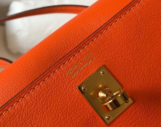Hermes Kelly Danse  22cm Leather Bag 20355 Orange - luxibagsmall