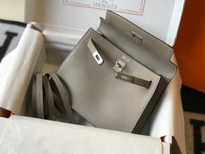 Hermes Kelly Danse  22cm Leather Bag 20356 Gray - luxibagsmall