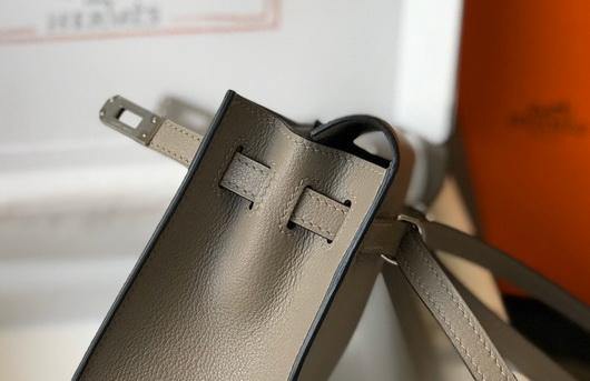 Hermes Kelly Danse  22cm Leather Bag 20356 Gray - luxibagsmall