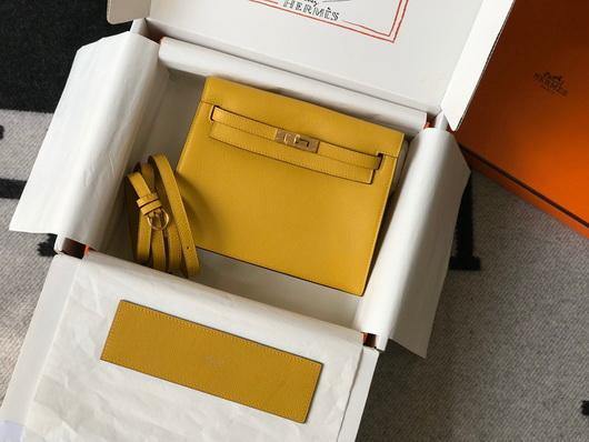 Hermes Kelly Danse  22cm Leather Bag 20357 Yellow - luxibagsmall