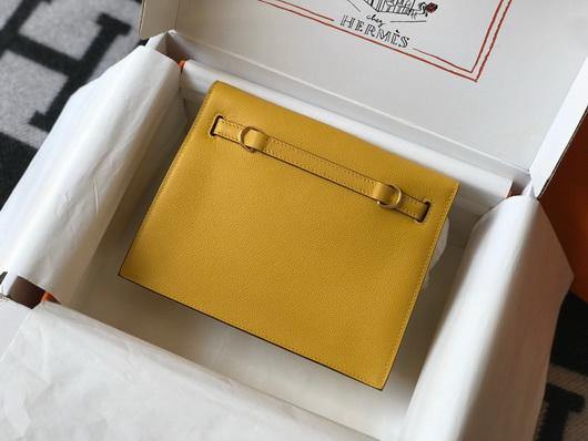 Hermes Kelly Danse  22cm Leather Bag 20357 Yellow - luxibagsmall