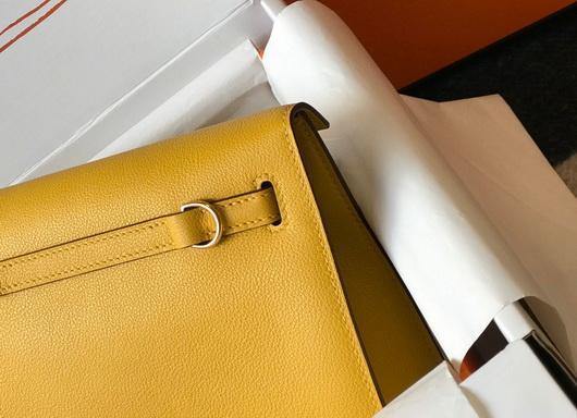 Hermes Kelly Danse  22cm Leather Bag 20357 Yellow - luxibagsmall
