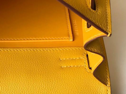Hermes Kelly Danse  22cm Leather Bag 20357 Yellow - luxibagsmall