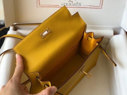 Hermes Kelly Danse  22cm Leather Bag 20357 Yellow - luxibagsmall