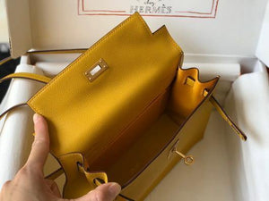 Hermes Kelly Danse  22cm Leather Bag 20357 Yellow - luxibagsmall
