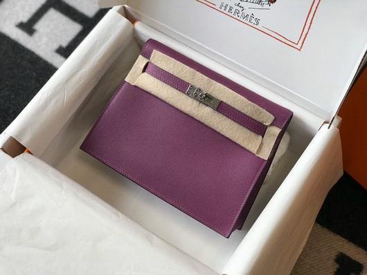 Hermes Kelly Danse  22cm Leather Bag 20358 Purple - luxibagsmall