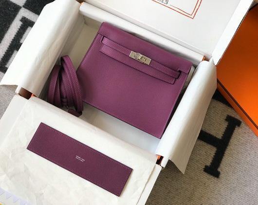 Hermes Kelly Danse  22cm Leather Bag 20358 Purple - luxibagsmall