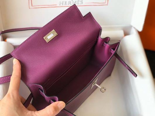 Hermes Kelly Danse  22cm Leather Bag 20358 Purple - luxibagsmall