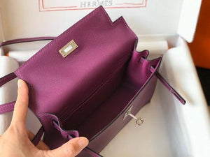 Hermes Kelly Danse  22cm Leather Bag 20358 Purple - luxibagsmall