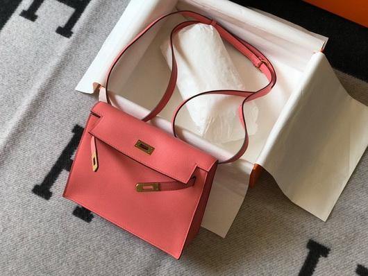 Hermes Kelly Danse  22cm Leather Bag 20359 Pink - luxibagsmall