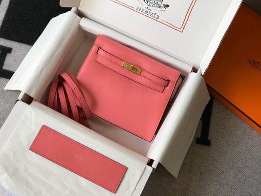 Hermes Kelly Danse  22cm Leather Bag 20359 Pink - luxibagsmall