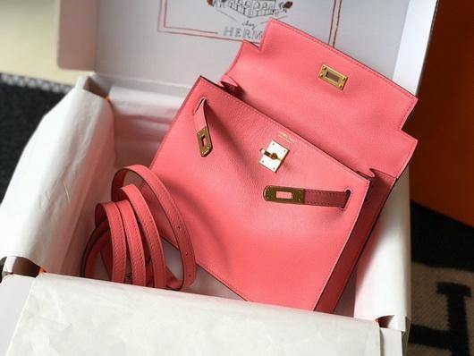 Hermes Kelly Danse  22cm Leather Bag 20359 Pink - luxibagsmall