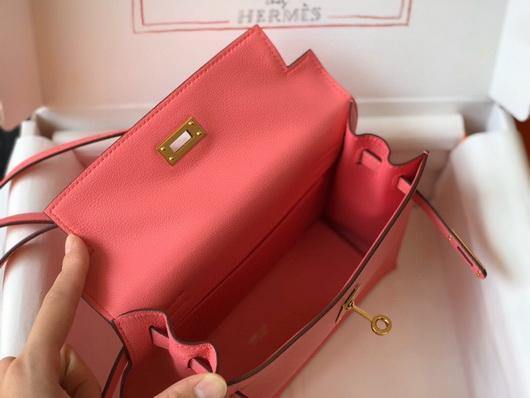 Hermes Kelly Danse  22cm Leather Bag 20359 Pink - luxibagsmall