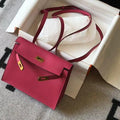Hermes Kelly Danse  22cm Leather Bag 20351 Plum - luxibagsmall