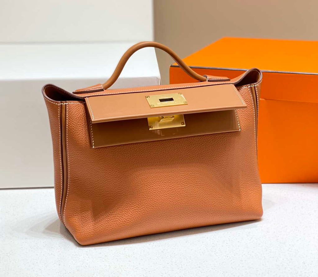 Hermes Kelly 2424 Leather 29cm H230267 Brown Shoulder bag